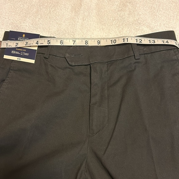 NWT Men’s STAFFORD Classic Fit COTTON TROUSER WAISTBAND DRESS PANTS 30X30 Black - Picture 11 of 11